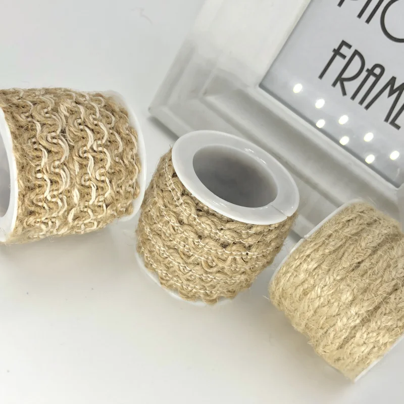5 м DIY Ремесло винтажный натуральный Hessian джутовый шпагат веревка Свадебная вечеринка Мешковина Лента Декор для дома катушка фестиваль Скрапбукинг 6 стилей