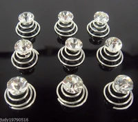 50pcs crystal hair twists spins pins wedding clips hair accessory