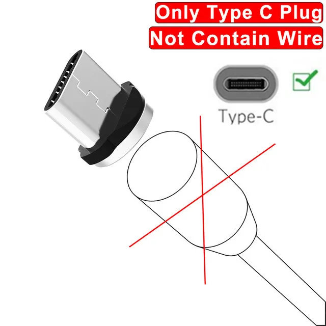 Магнитный кабель типа C 2 порта светодиодный светильник USB зарядное устройство для samsung galaxy A70 M40 S8 S9 S10 Nubia Z17 Mini Axon 10 Pro Honor 20 9 8 - Тип штекера: Only Type C Plug