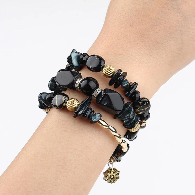 sucijinse Vintage Imitation Natural Stone Bracelet Multi-layer Winding Women jewelry | Украшения и аксессуары