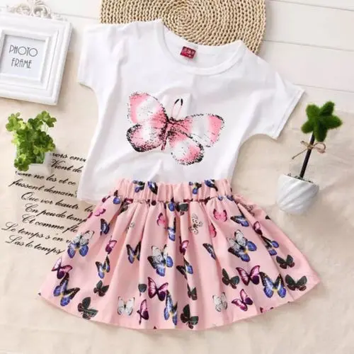 Emmababy/комплект одежды с принтом для маленьких девочек футболка короткими