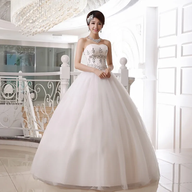 

2017 Brand New Wedding Dresses White/Ivory Elegant Bridal Gown Beads Sweetheart Women Ball Gown Formal Dress Wedding Gown