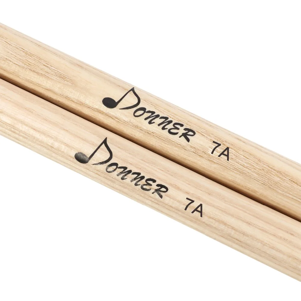 Donner 3-Pack барабанные палочки 7A классические Hickory из дерева прочные для легких