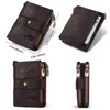 2022 100% Genuine Leather Rfid Wallet Men Crazy Horse Wallets with Coin Purse Short Male Money Bag Mini Walet High Quality Boys 4