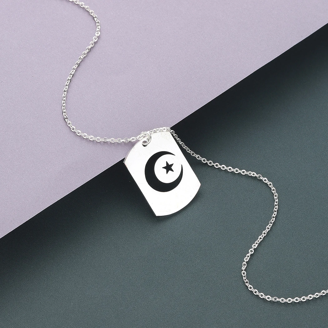 Todorova кресцентовая луна звезда контурная ожерелье мужчин из нержавеющей стали ночное небо исламские мусульманские украшения брелок подвеска на шею женщин.