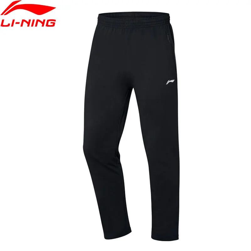 Li-Ning мужские тренировочные спортивные штаны, 82% хлопок, 15% полиэстер, 3% спандекс, брюки стандартной посадки с подкладкой, спортивные штаны AKLP331 MKY523