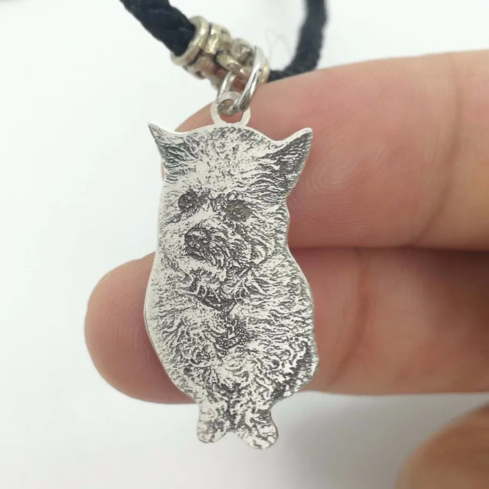 Custom Pet Necklace Portrait Photo Pendant Handmade Dog and Cat Picture Charm Personalized Memorial Jewelry Loss Gift | Украшения и