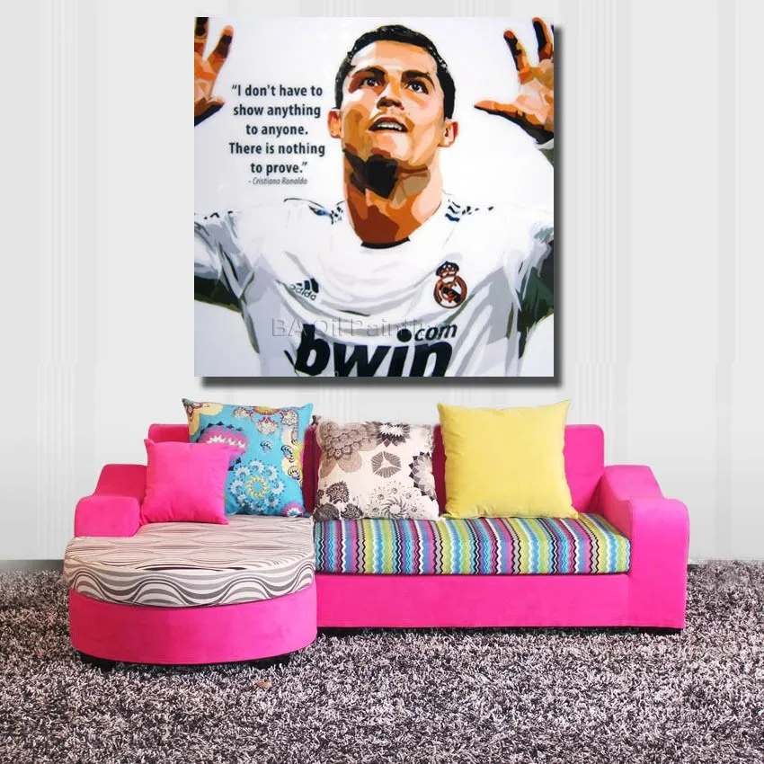 Oil Painting On Canvas Cristiano Ronaldo Football Super Star Poster Wall Art Gift Pictures For Living Room Home Decor RW397 | Дом и сад