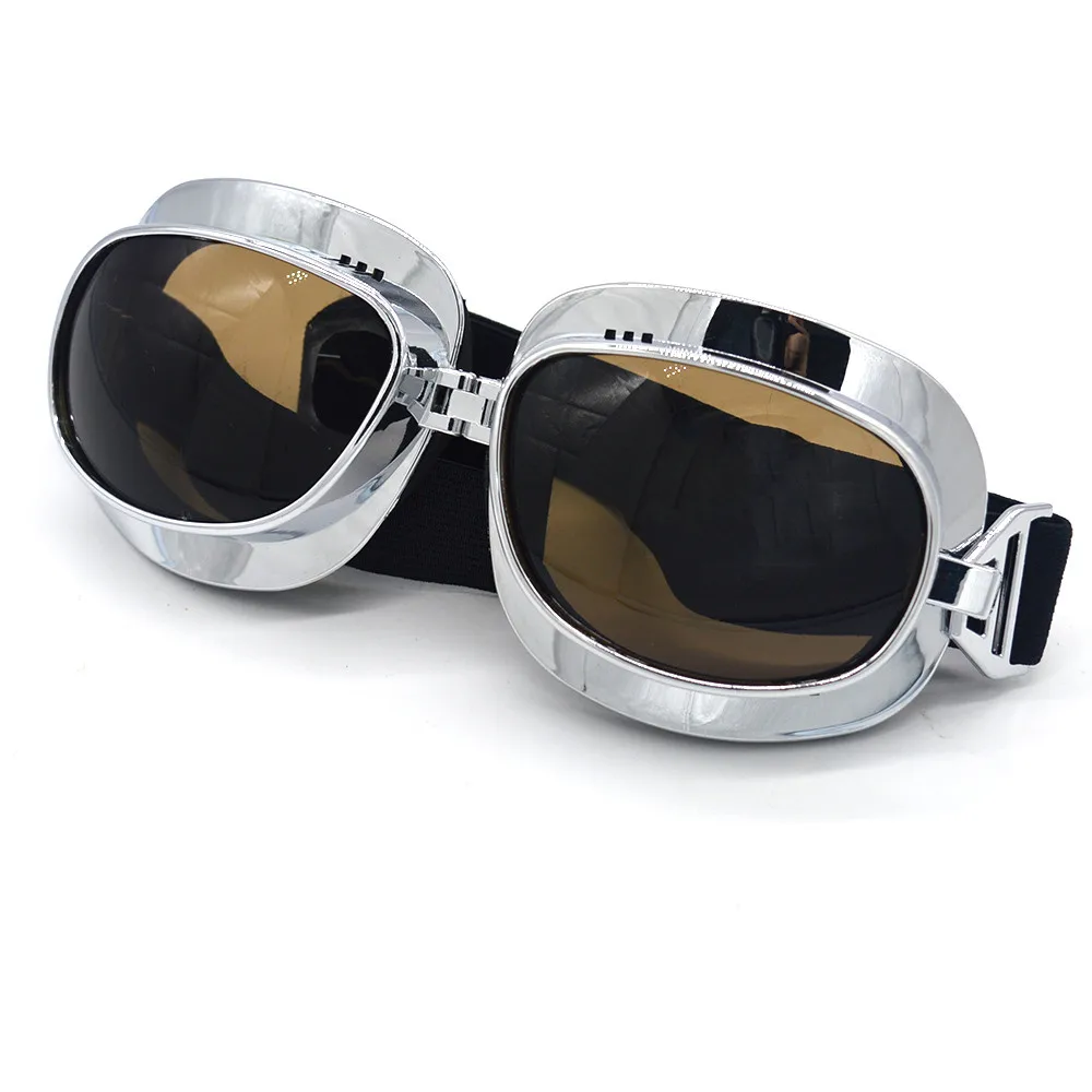 Smoke Lens Mooreaxe очки для мотоцикла Harley Винтаж Половина лица реактивный шлем стимпанк Пилот Стиль очки ветрозащитный - Цвет: Smoke Lens