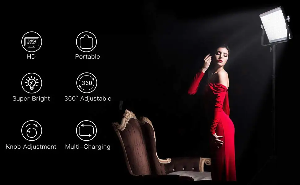 Capsaver L4500 фотографический светильник ing светодиодный видео светильник Фото лампа с регулируемой яркостью 3200 K-5600 K 15W CRI 95 металлическая панель с треногой