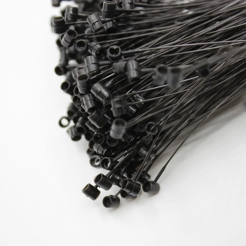 5000 шт./лот 7 &quotЧерная подвесная бирка нить бирки для одежды пластиковая защелка