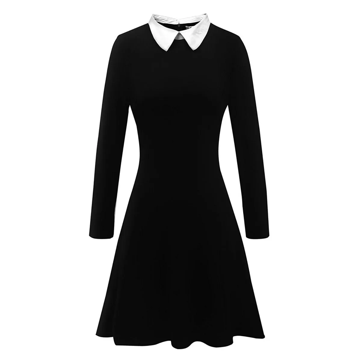 Goth A Line Платья женские осенние Питер Пэн воротник стиль преппи Одноцветный