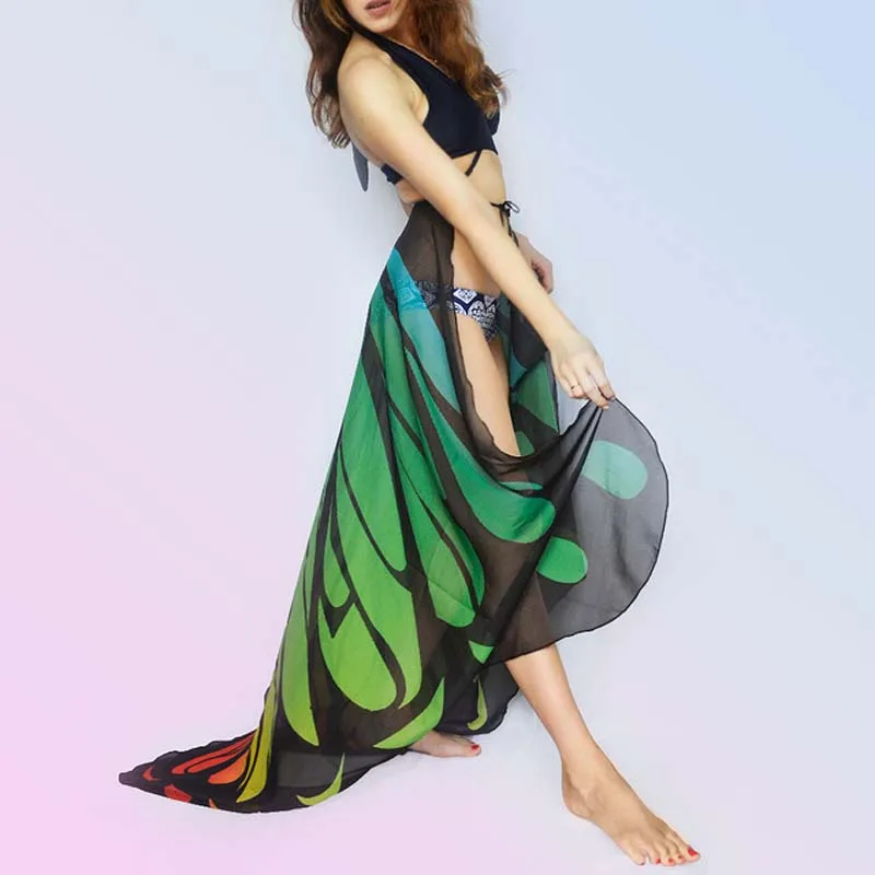 LERFEY Женщин Пляж Шарф Пашмины Крыло Бабочки Мыс Шарфы Павлин Пончо Шаль Wrap Новинка