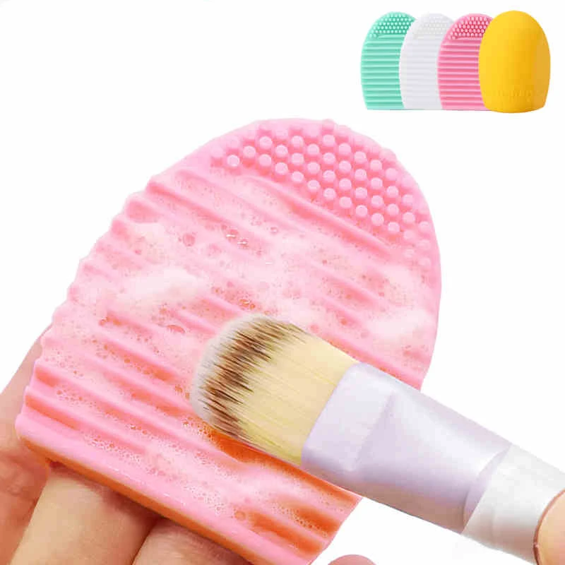 

Brush Cleaner Egg Makeup Brushegg Cleaning Washing Tools Cosmetic Brush Cleaner Tool Board Cosmetics Makeup Brushes Scrubber Boa