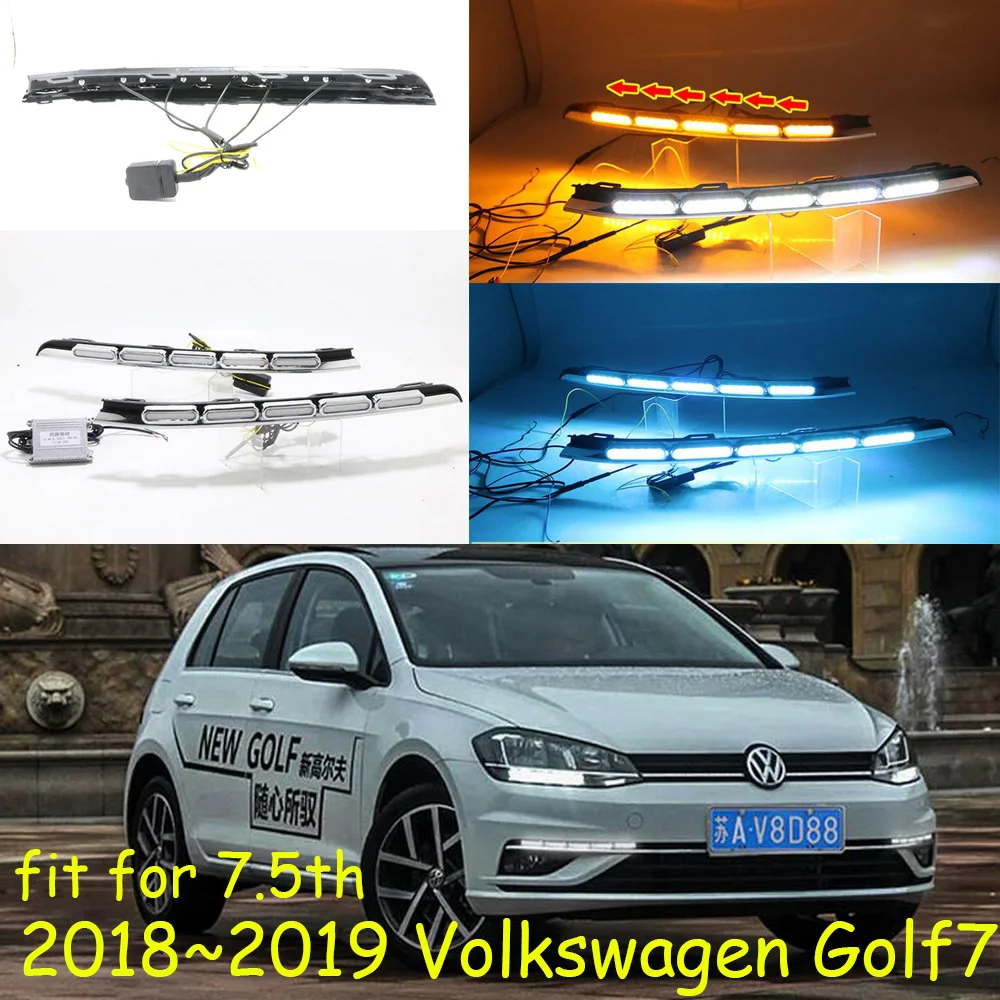 Автомобильный бампер фары для Golf7 дневного света 7.5th Golf 7 2018 ~ 2019y автомобильные