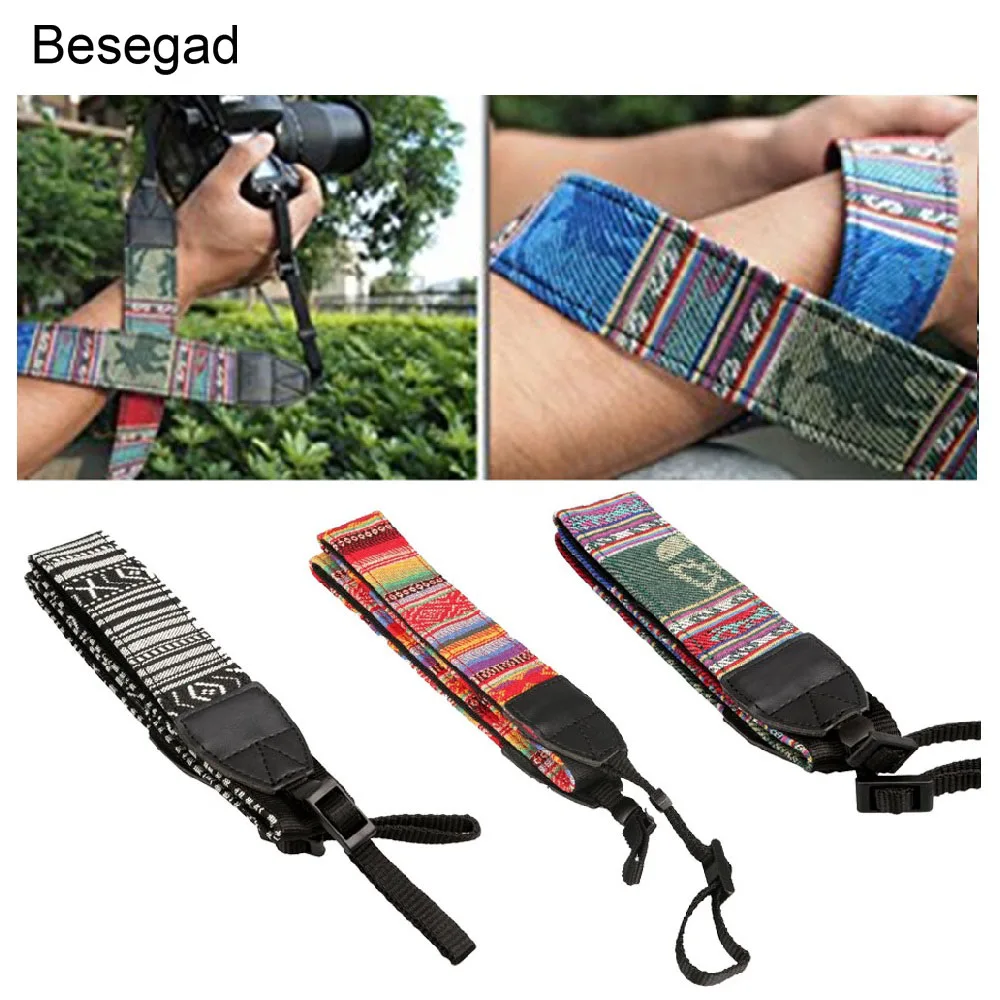Богемный плечевой ремень Besegad для камеры Canon FujiFilm Nikon Olympus Panasonic Pentax Sony DSLR SLR