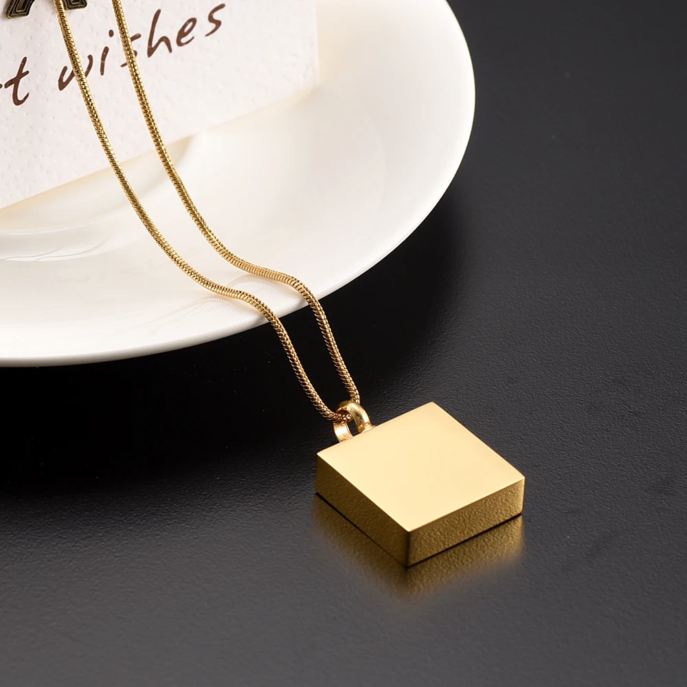Urn Necklace for Ashes Stainless Steel Square Pendant Holder Keepsake Memorial Cremation Jewelry Men Women | Украшения и