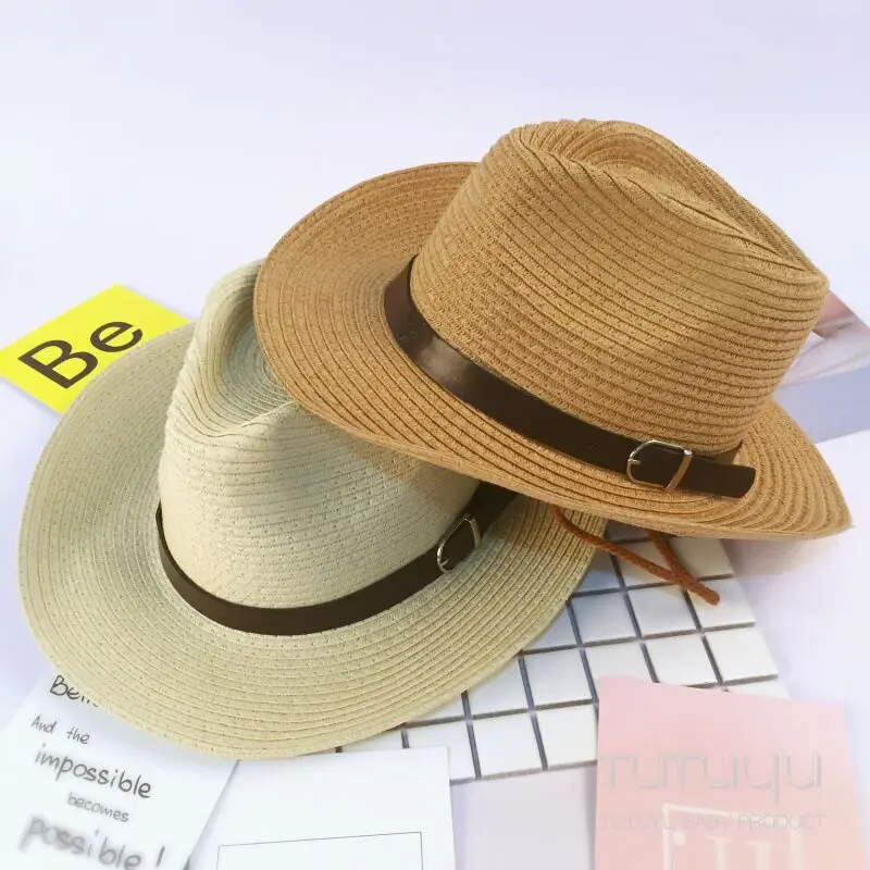 

MAERSHEI Panama Straw Hats Summer Beach Mexican Cowboy Hat with Western Cowgirl Hat Sun Protection Beach Hat