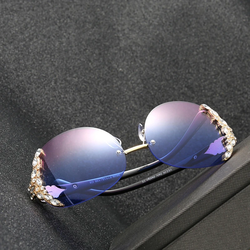 Роскошный дизайн стильные бескаркасные женские солнцезащитные очки Женские s