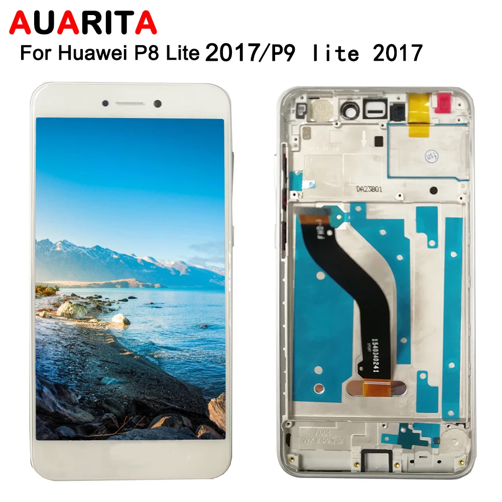 ЖК дисплей для Huawei P8 Lite P9 2017 с дигитайзером сенсорного экрана рамкой в сборе lite PRA