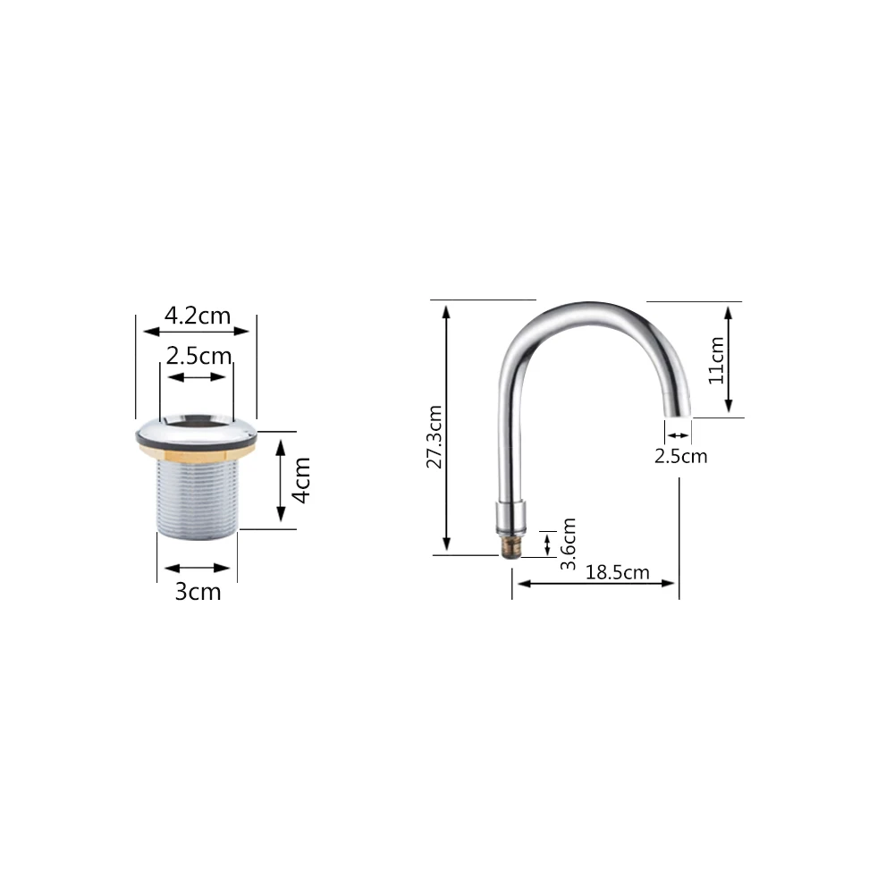 Классический круглый смеситель для холодной и горячей ванны Водопад латунный