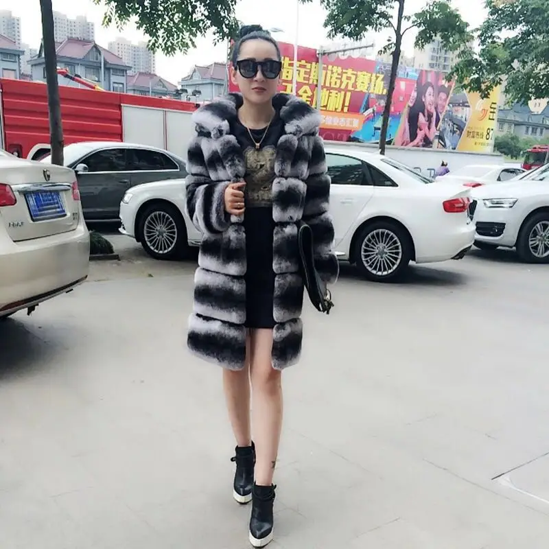 Новинка 2018 большая шапка теплое и зимнее меховое пальто натуральный мех Lexus rex