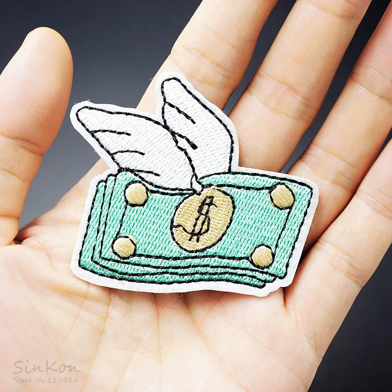 Нашивка С Вышивкой Flying Money 5 5x6 см|iron on patches|iron onpatch iron |