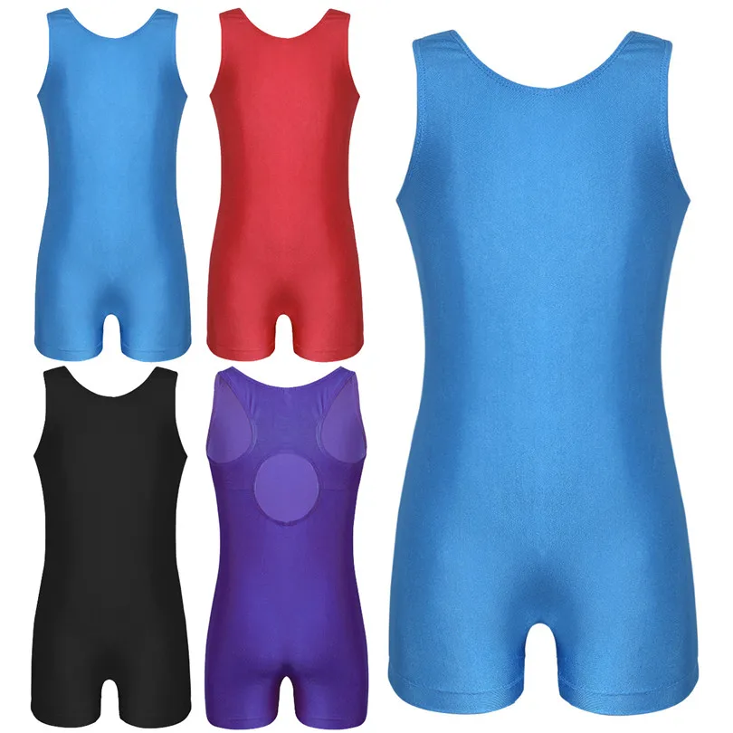 Kids Girls Shiny Ballet Leotard Dress Spaghetti Shoulder Straps Gymnastics Jumpsuit Unitard Slim Fit Dancewear SZ 4-12 | Тематическая