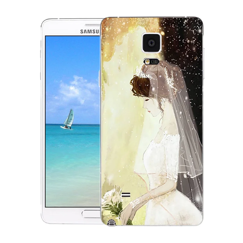 Чехол для Samsung Note 4 силиконовая задняя крышка чехол телефона Galaxy note4 с принтом на