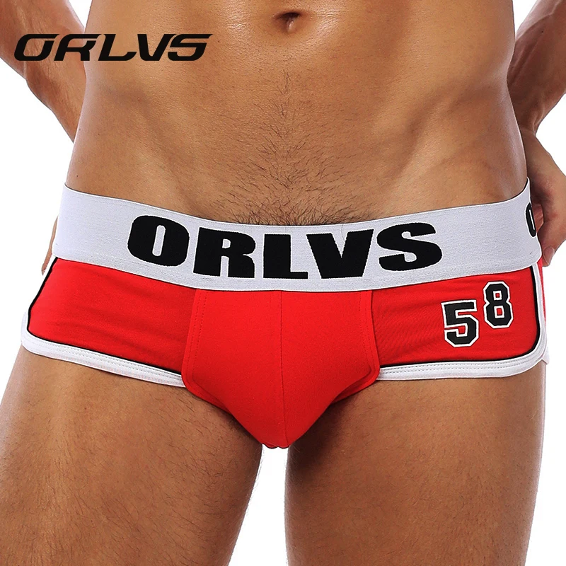 ORLVS OR39 Men's ❘' style Colorful Breathable Big U-touch Briefs Environmental Male Wear-resisting Pure Cotton Gay Underpants |