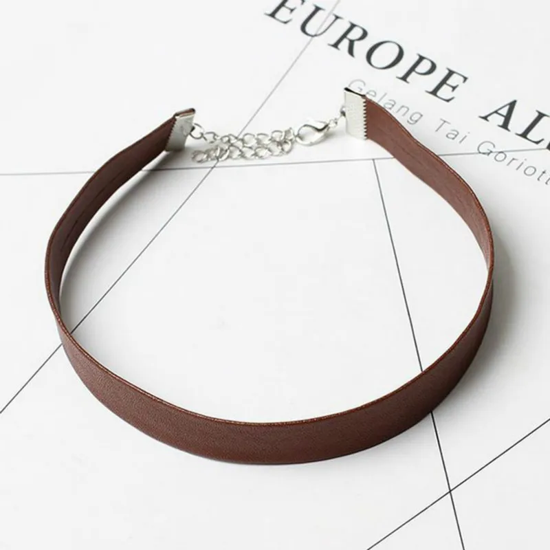 2017 черное кожаное ожерелье-чокер женские готические ожерелья-чокеры розовые