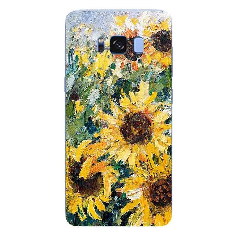 Чехол для samsung Galaxy S8 плюс цветок мультфильм листья керамика задняя крышка Мягкий