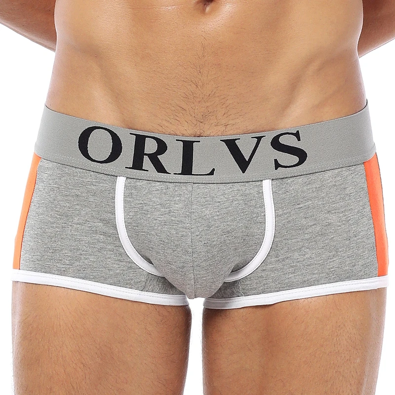 ORLVS брендовые трусы боксеры для геев Мужское нижнее белье U Pouch tanga хлопковые