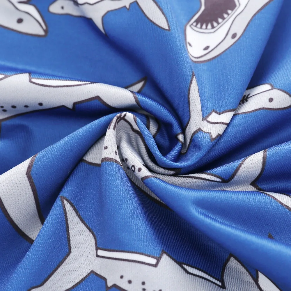 Children Spring Fashion Baby Girls Shark print Long Sleeve Princess Dress Casual Party A-Line | Детская одежда и обувь