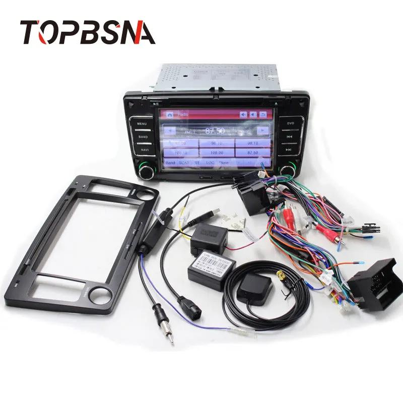 TOPBSNA 7 дюймов Автомобильный мультимедийный dvd-плеер для Skoda Octavia 2 3 A 5 A5 Yeti din Радио