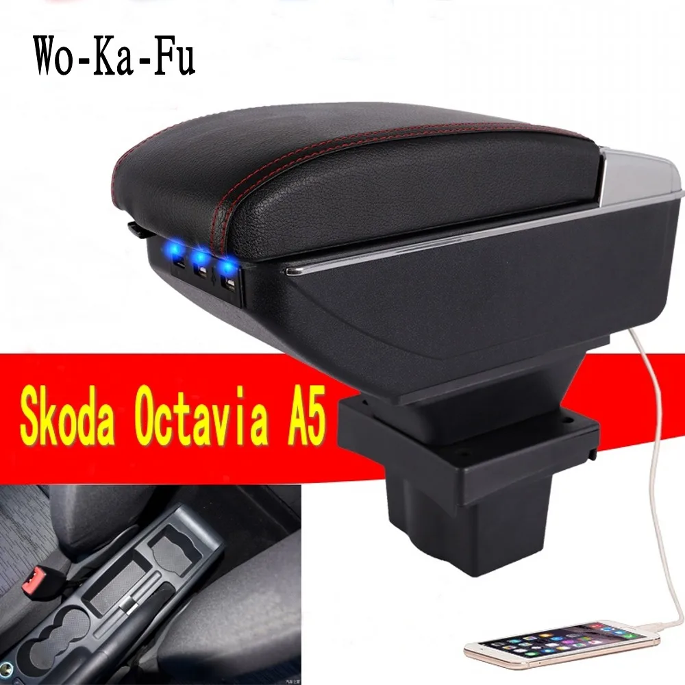 

For Skoda Octavia A5 Yeti armrest box central Store content box storage interior car-styling decoration accessories parts
