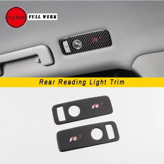 RearReadinglight Tri Carbon Fiber Decal Car Center Control Panel Trim Decoration Cover Sticker for VW Touareg 2011-17 Interior Mouldings Accessories - Название цвета: RearReadinglight Tri