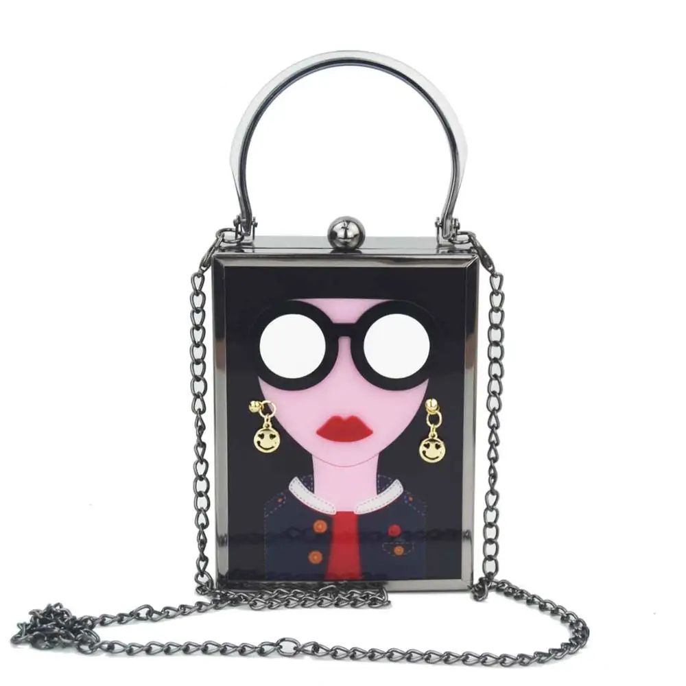 Брендовая роскошная белая акриловая вечерняя сумка женские Забавные милые