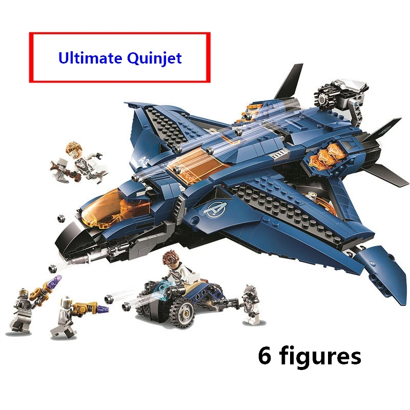 Новый Marvel Ultimate Quinjet самолет герои Hawkeye Rocket Thor совместим с 76126 07122 кубиками lepingblocks
