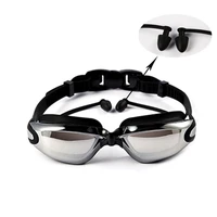 silicone swim goggles waterproof anti fog uv swimming glasses with earplug for men women water sports eyewear