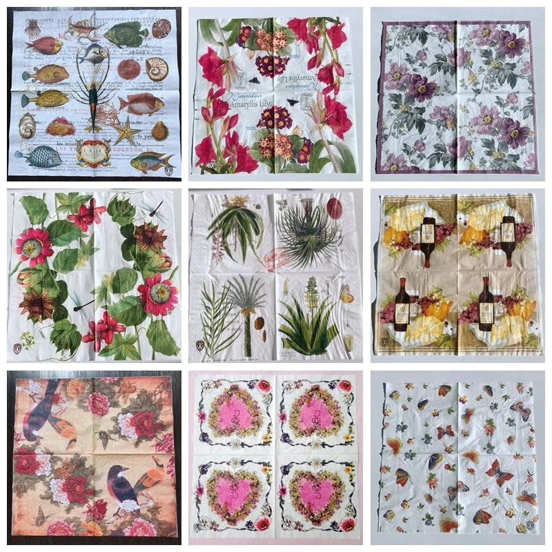 40 шт бумажные салфетки для декупажа домашний декор салфетка с