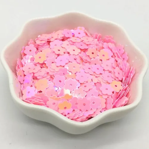 Flower ABpink Цветок блестки 6 мм плоским Свободные блесток блестка Швейные Свадьба Ремесло Для женщин детей DIY одежда аксессуары 1600 шт. 20 г - Цвет: Flower ABpink