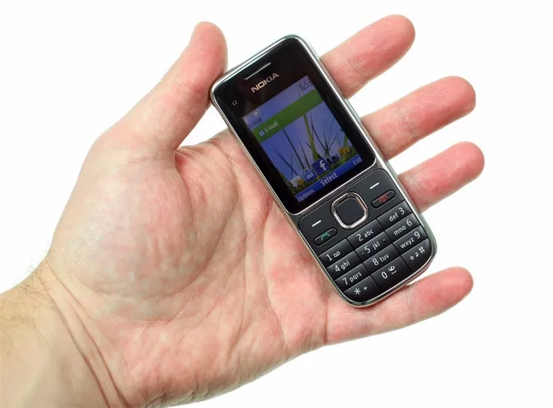 Разблокированный Nokia C2 C2-01 3.2MP 2," английский/русский/Иврит Клавиатура одноядерный черный/золотой 2G 3g мобильный телефон