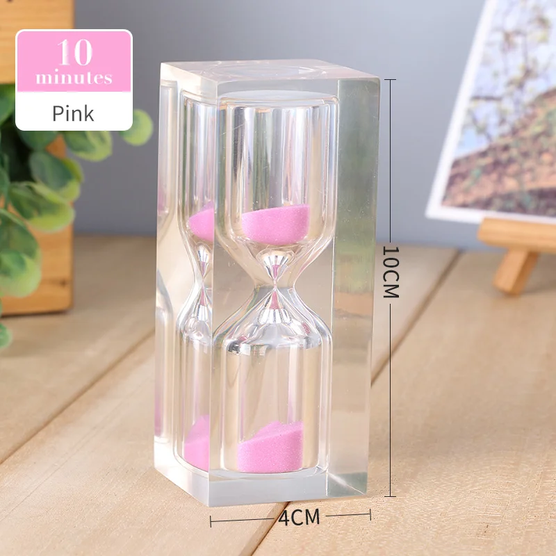 10minsPink Мини песочный таймер 10 минут песочные часы 5 цветов прозрачные 15 минут часы пластиковые часы украшение дома SL-15YKL - Цвет: 10minsPink