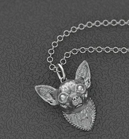 chihuahua necklace metal cartoon dog pendant jewelry golden colors plated