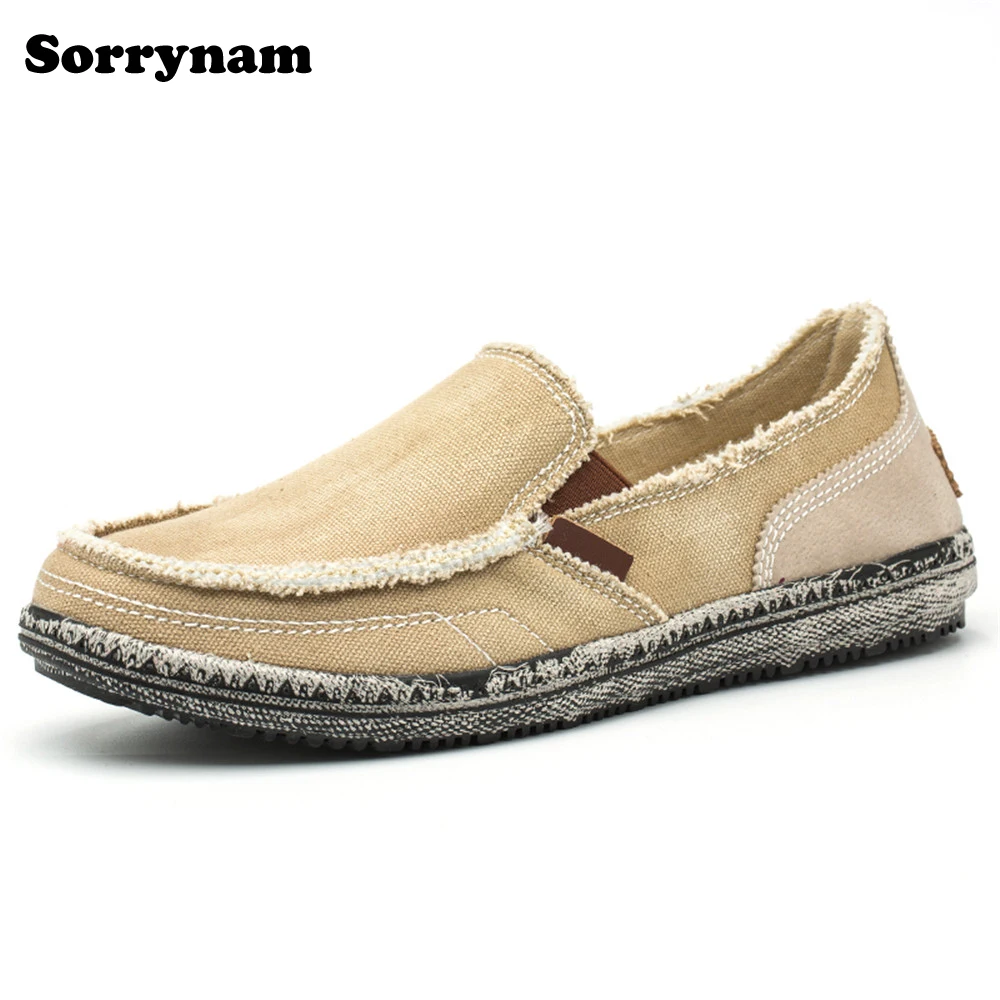 Canvas Loafers Men Breathable Casual Shoes Soft Comfortable Outdoor Flat Lazy for Male Chaussure Homme Sorrynam | Обувь