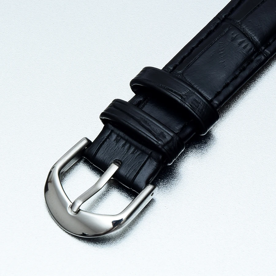 

Genuine Leather Watch Band Strap Stainless Steel buckle Watchband