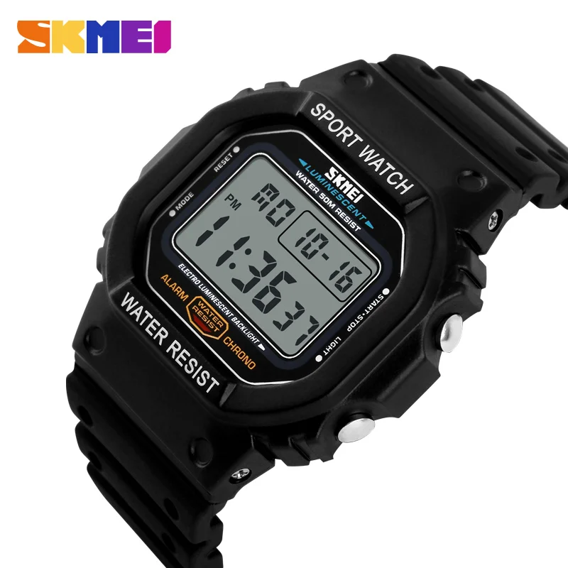 Skmei 1134B Брендовые мужские спортивные часы Модные светодиодный цифровые для