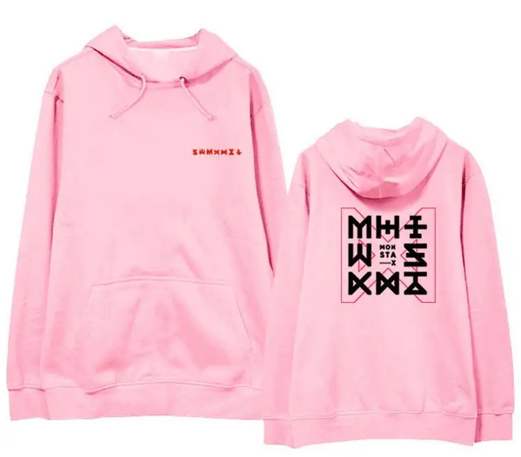 Пуловер с принтом Kpop monsta x флисовый/тонкий свитшот для фанатов 4 цвета|me hoodie|thin
