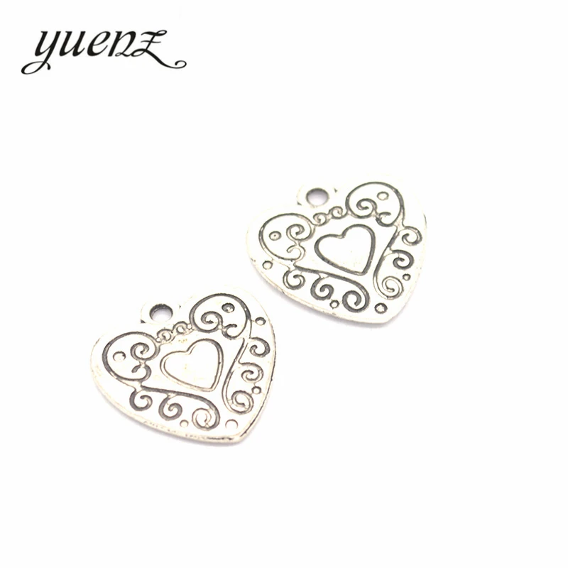 Yuenz 15 шт. модные ювелирные изделия сплава сердце подвески металлические Подвеска